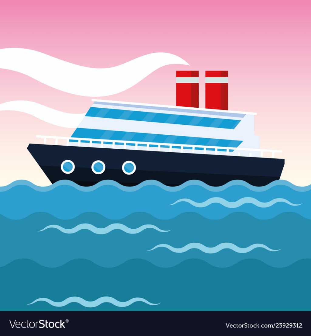 animated cruise ship - Cruise ship cartoon Royalty Free Vector Image - VectorStock