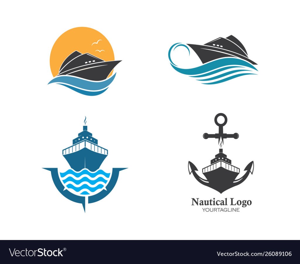cruise ship logos images - Cruise ship logo template icon design Royalty Free Vector