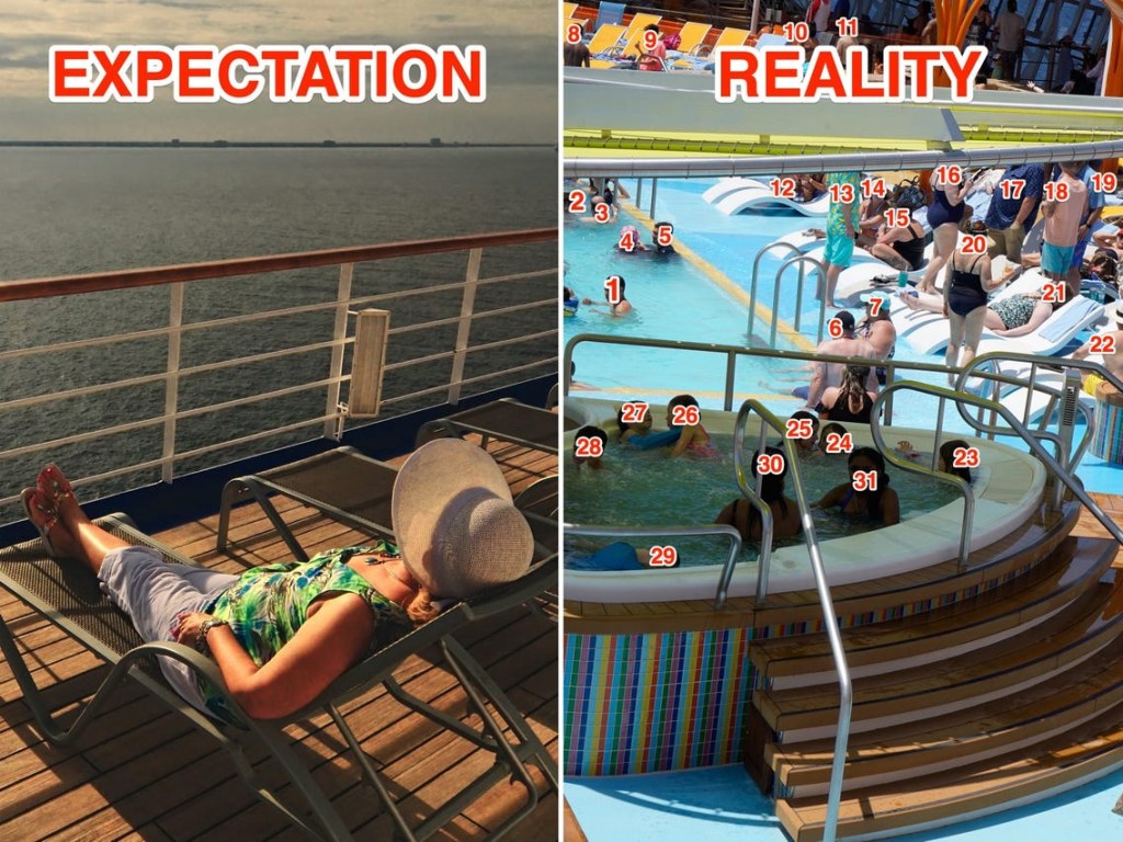 disappointing cruise ship photos - Disappointing Photos Show What a Cruise Was Really Like Vs