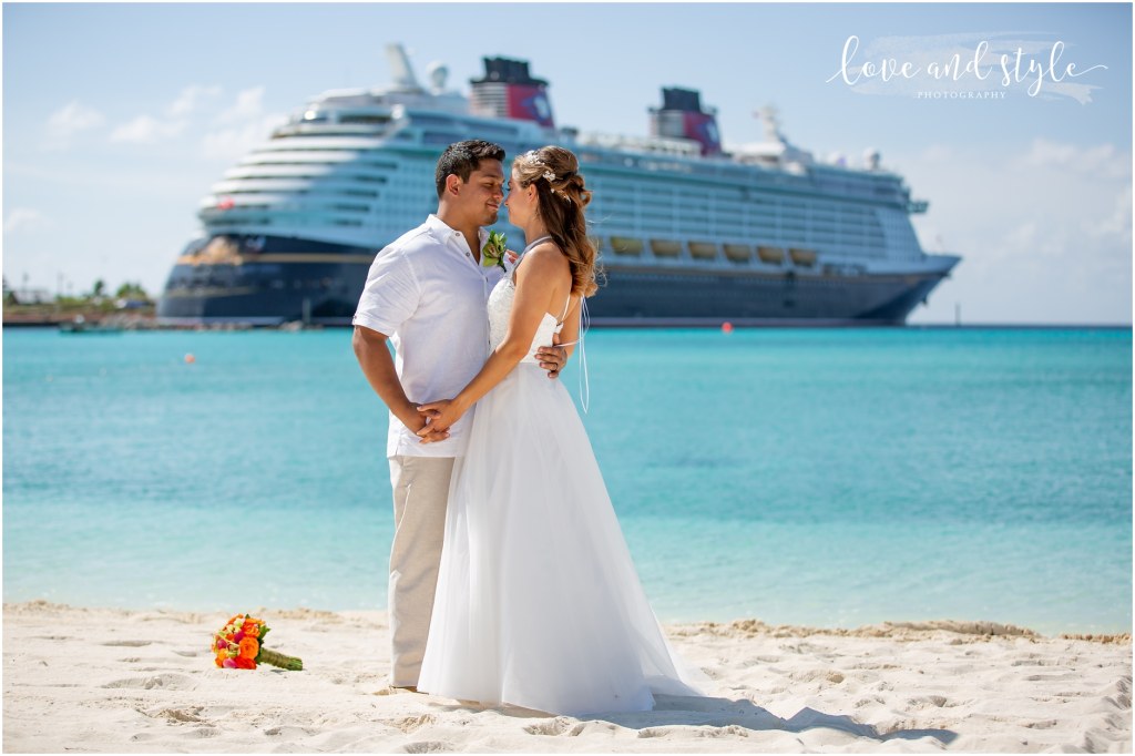 cruise ship wedding dresses - Erik and Emily