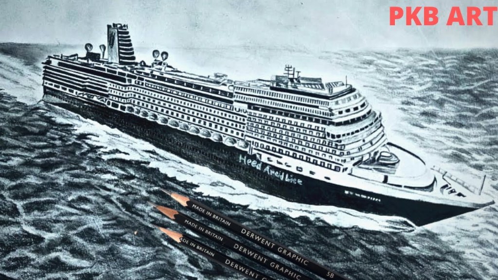 how to draw a realistic cruise ship - HOW TO DRAW A CRUISE SHIP  CRUISE SHIP DRAWING  EASY SHIP DRAWING   REALISTIC DRAWING