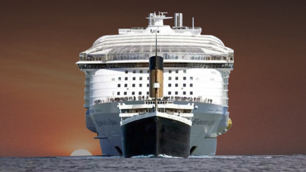 titanic vs disney cruise ship - Titanic vs Modern Cruise Ship Size Comparison